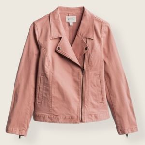 Market & Spruce Jaclyn Moto Jacket Blush Pink Stit